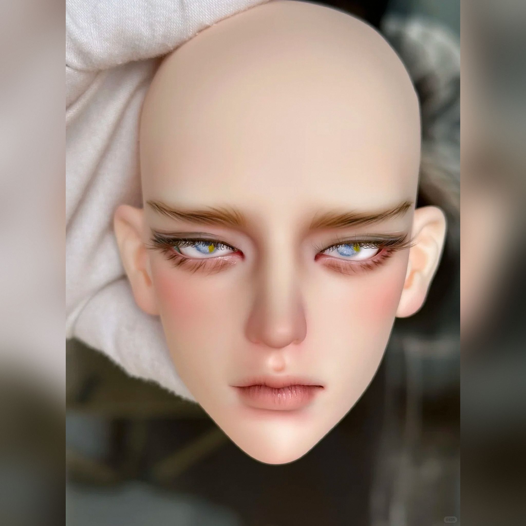 Large Male BJD Head – Zak Realistic Resin Head with Elegant Narrow Eyes