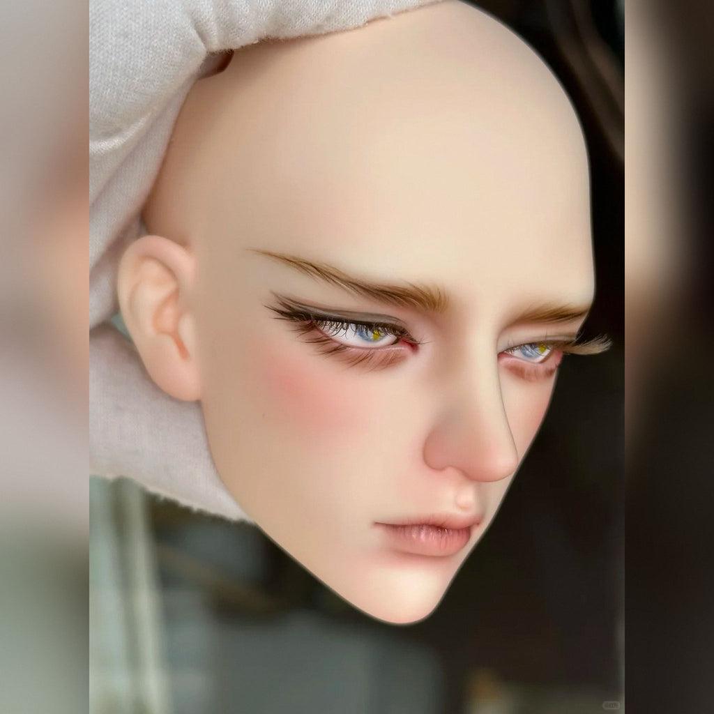 Large Male BJD Head – Zak Realistic Resin Head with Elegant Narrow Eyes