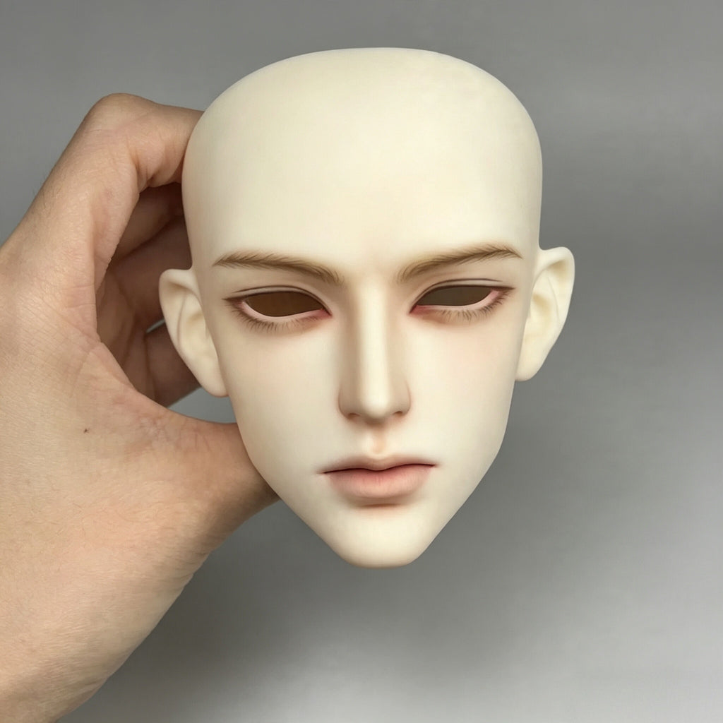 Custom face-up reference for realistic 1/3 scale male BJD doll head
