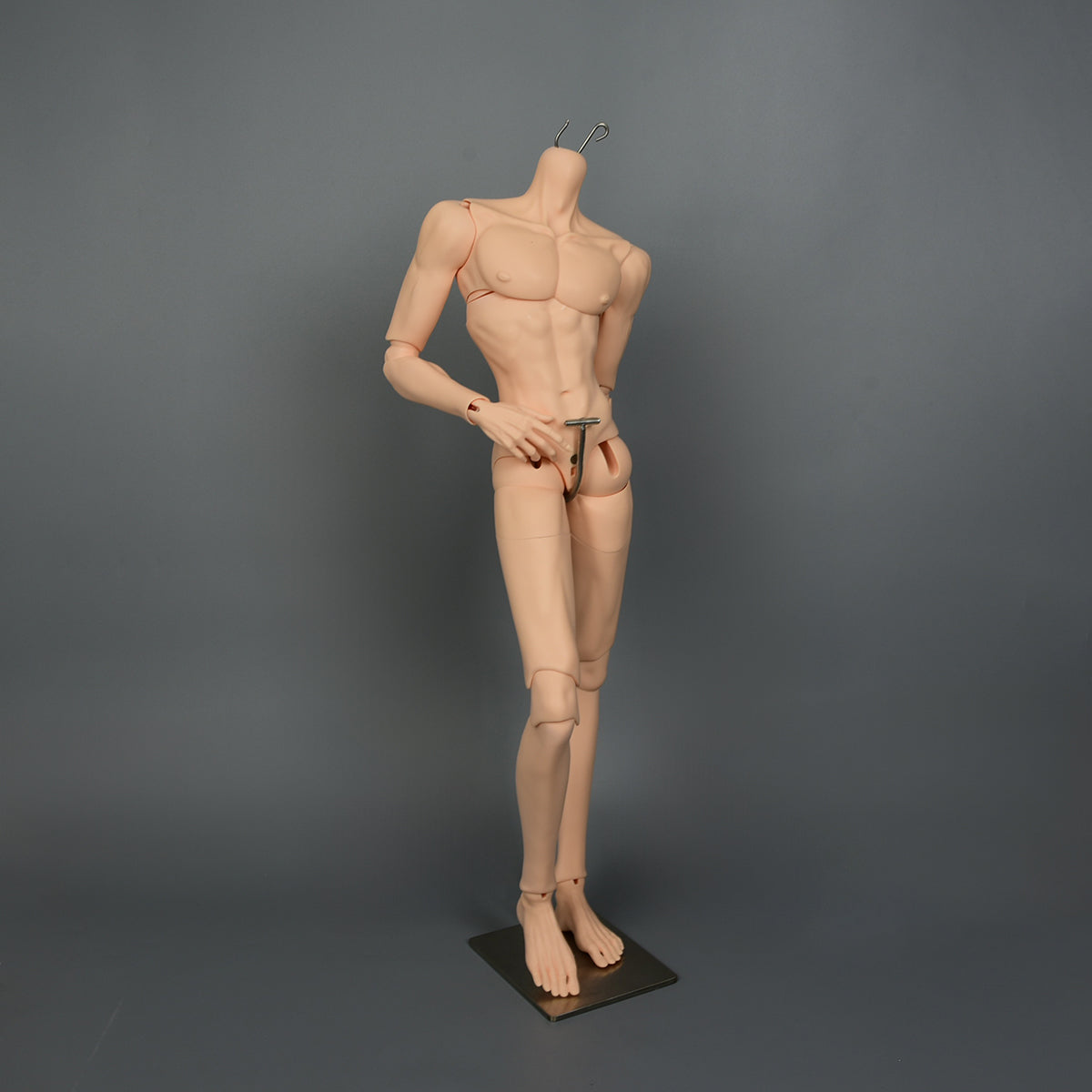 Realistic articulated male BJD body with detailed ball joint structure